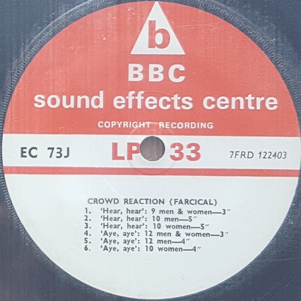 EC 73J Chatter & crowd reaction (farcical) Not registered from the BBC records and Tapes library Label